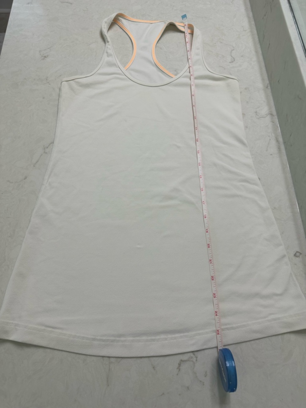 lululemon athletica White Racerback Dress with Peach Trim